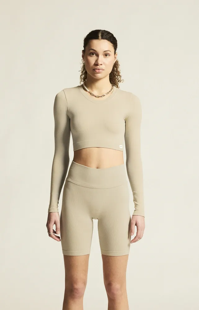 W Top CRAFT Collective Rib Cropped LS