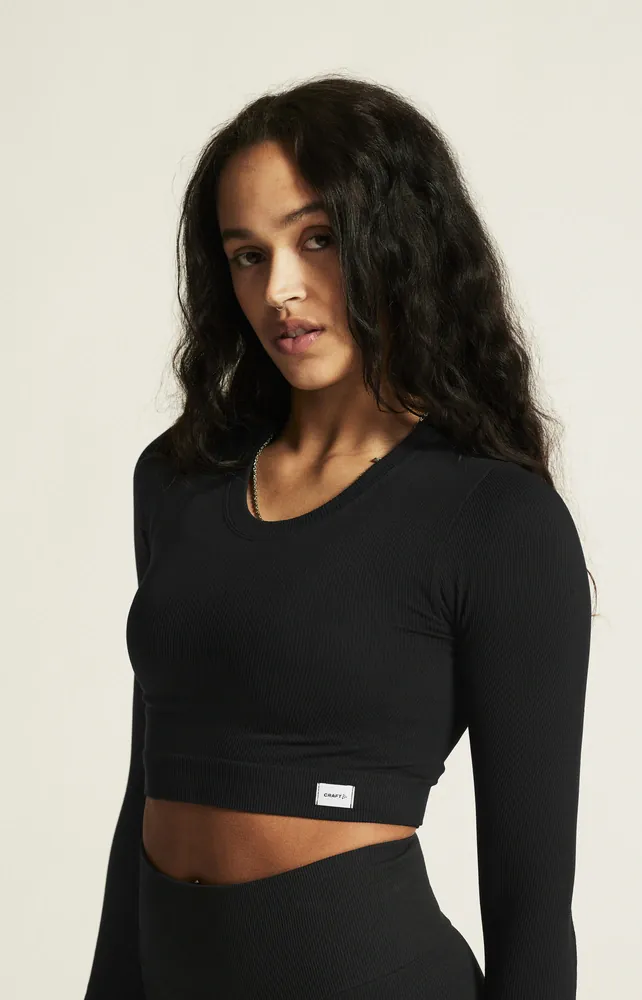 W Top CRAFT Collective Rib Cropped LS