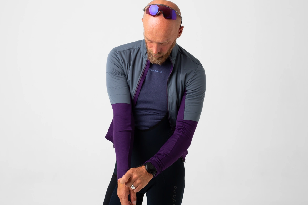 Cyklodres ISADORE  Signature Wind Block Long Sleeve Jersey Blackberry Cordial