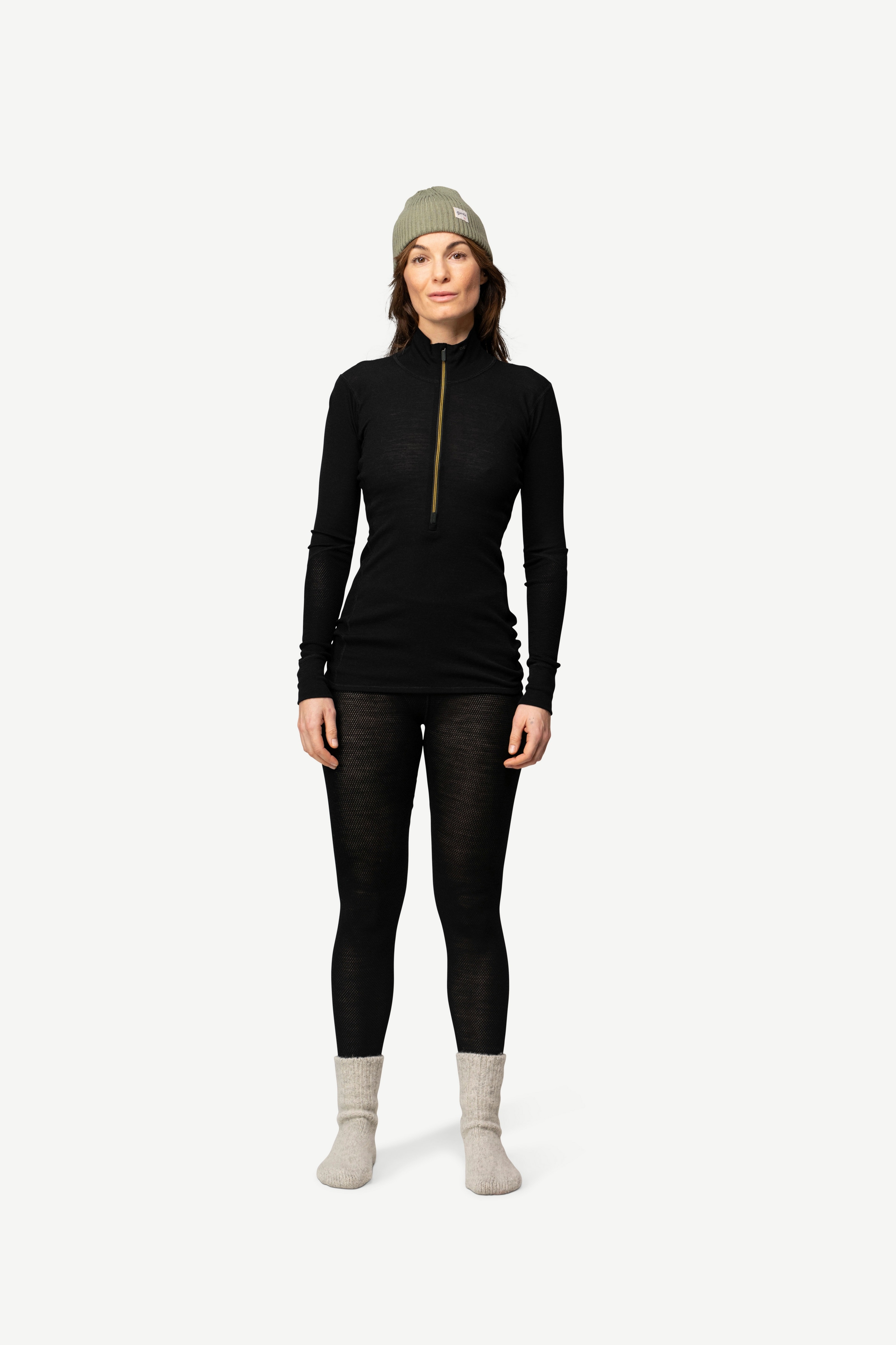 W Triko DEVOLD WOOL MESH 190 ZIP NECK