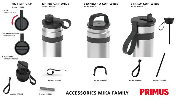 Láhev PRIMUS Mika Wide Insulated Bottle 0.5 L Drink Cap Glacier Blue