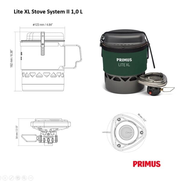 Vařič set PRIMUS Lite XL Stove System II 1.0 L Green