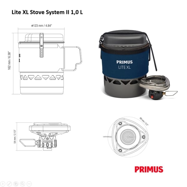 Vařič set PRIMUS Lite XL Stove System II 1.0 L Blue