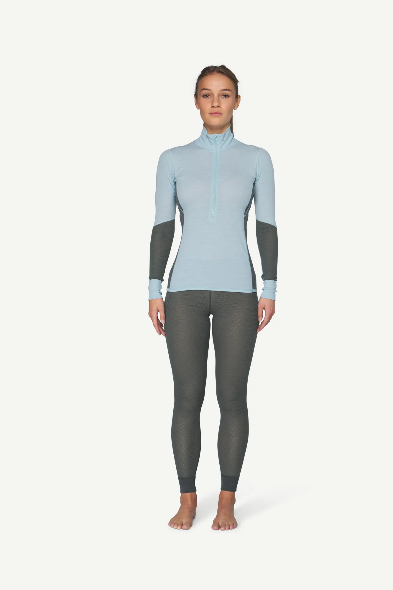 W Triko DEVOLD Wool Mesh 190 Zip Neck