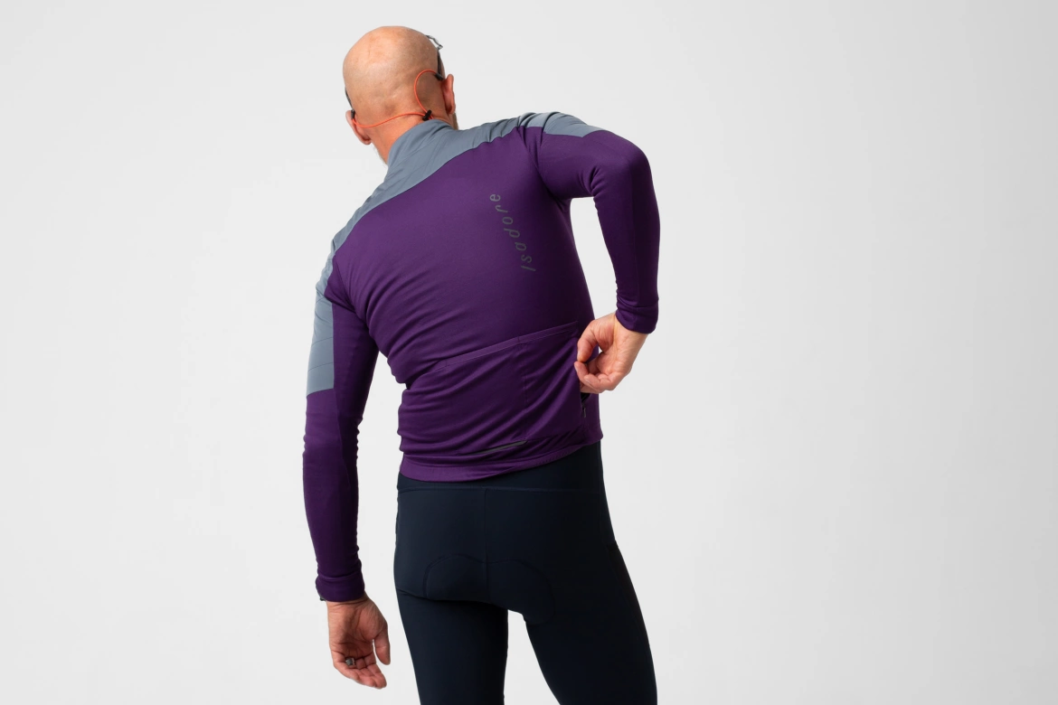 Cyklodres ISADORE  Signature Wind Block Long Sleeve Jersey Blackberry Cordial