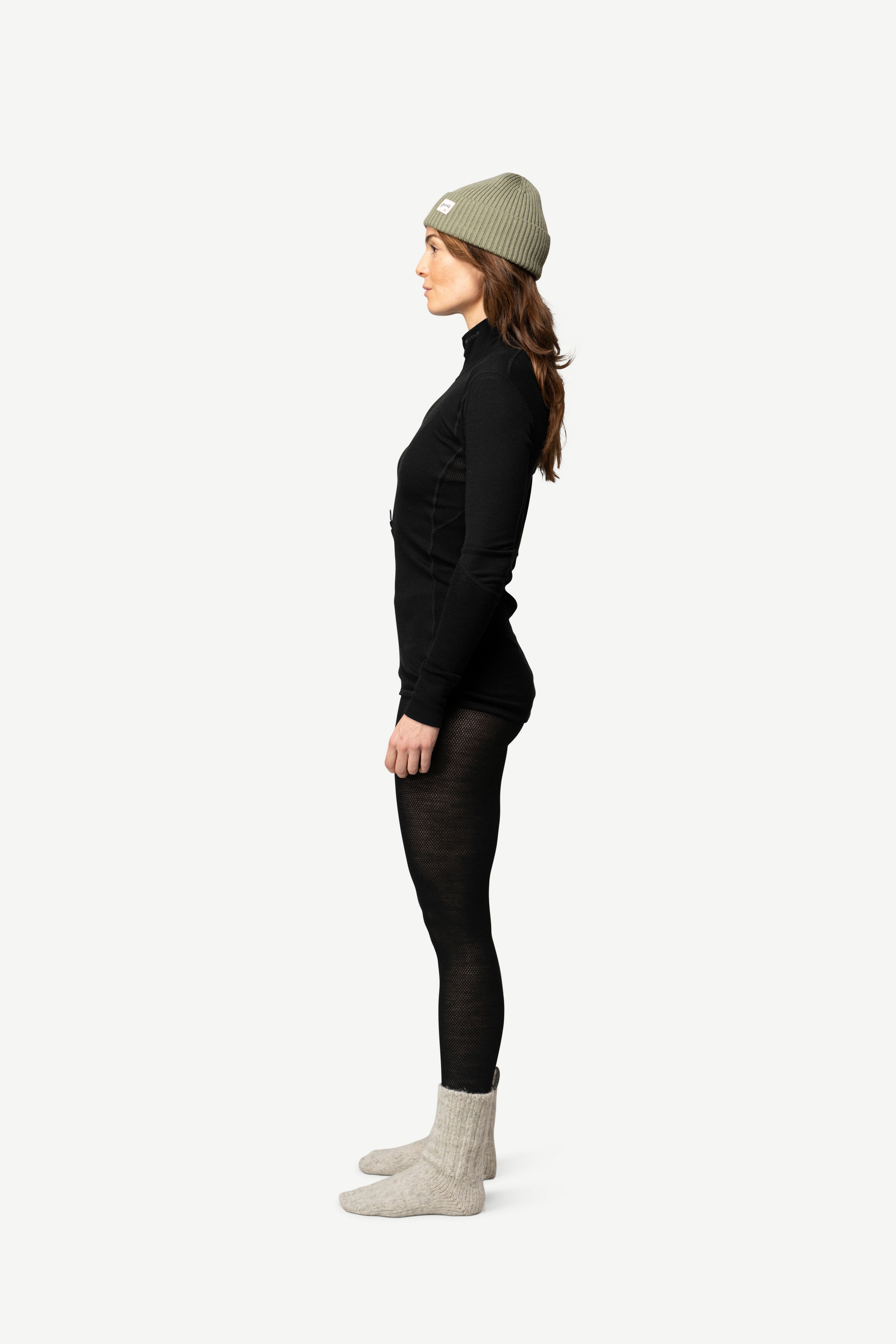 W Triko DEVOLD WOOL MESH 190 ZIP NECK
