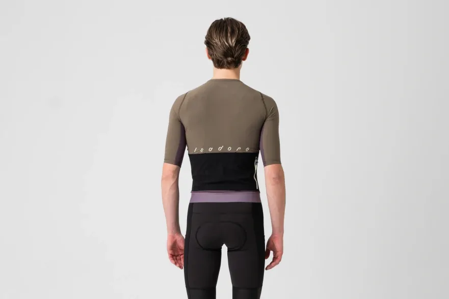 Cyklodres ISADORE  Distance Performance Wool Jersey Kalamata Olive