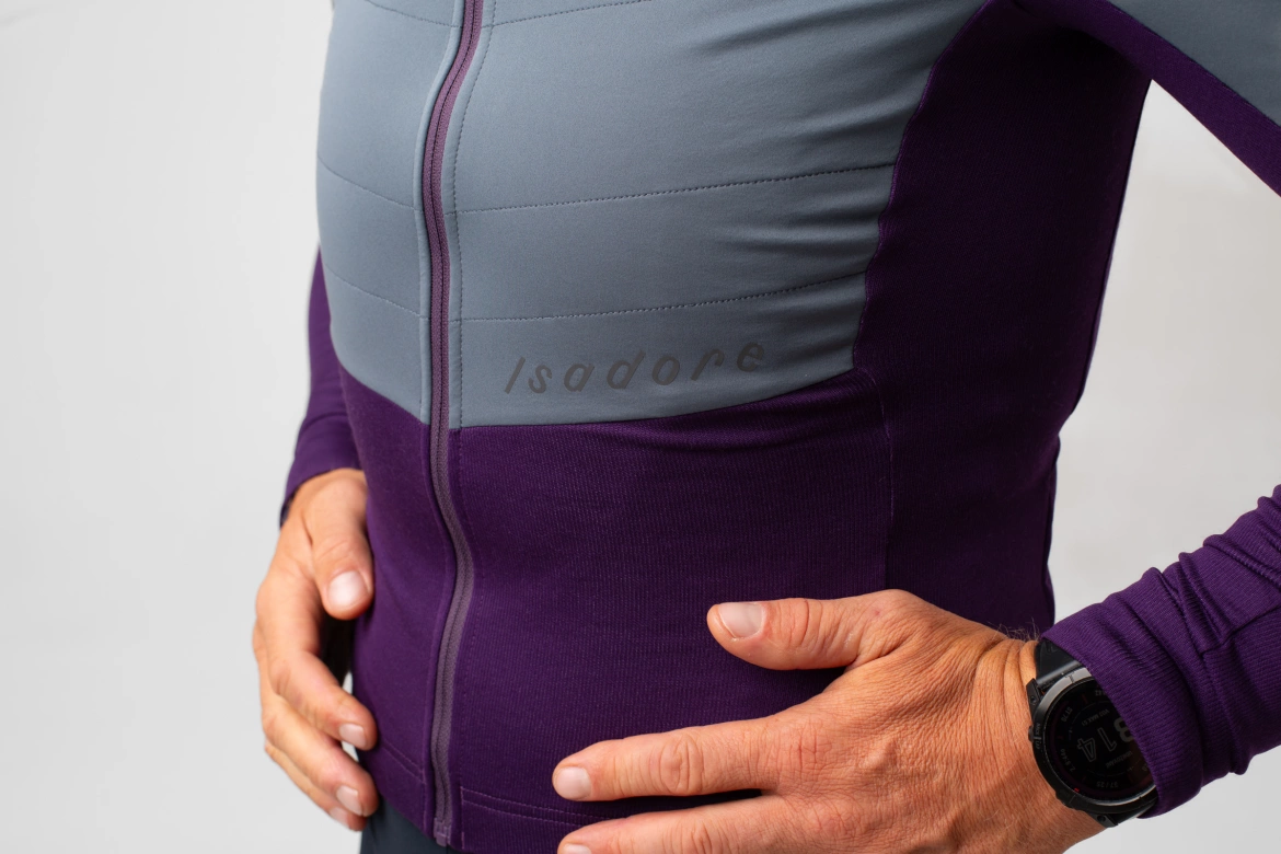 Cyklodres ISADORE  Signature Wind Block Long Sleeve Jersey Blackberry Cordial