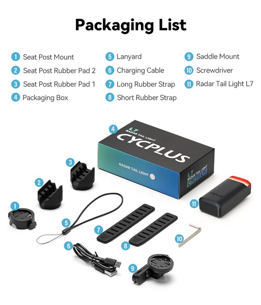 Cyklistický radar CYCPLUS L7