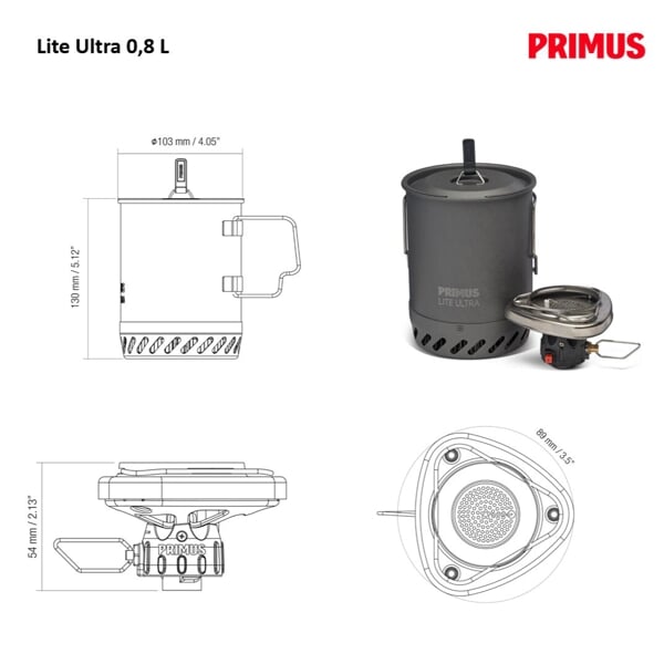 Vařič set PRIMUS Lite Ultra 0.8 L