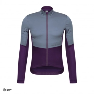 Cyklodres ISADORE  Signature Wind Block Long Sleeve Jersey Blackberry Cordial